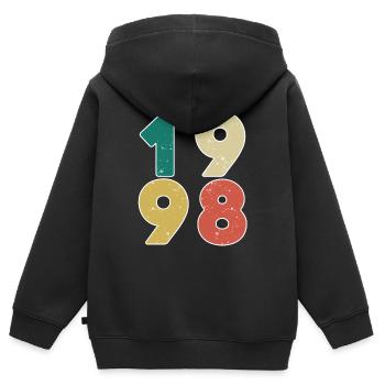1998 - Jahrgang 1998 - Baujahr 1998 - Kinder Premium Organic Zip Hoodie - Schwarz - Hinten - AI Model Kid Male (0cm)