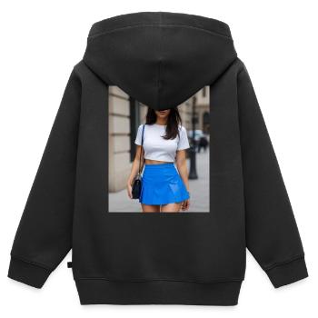 Glamour für Frauen - Kinder Premium Organic Zip Hoodie - Schwarz - Hinten - AI Model Kid Male (0cm)