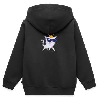 Chat asclépiade - Sweat Premium à capuche zippé enfant bio - noir - Dos - AI Model Kid Male (0cm)