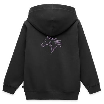 Fast Running Horse Head - Kids Premium Organic Zip-up Hoodie - black - Back - AI Model Kid Male (0cm)