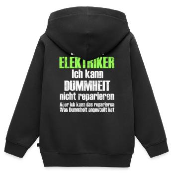 Elektriker - Kinder Premium Organic Zip Hoodie - Schwarz - Hinten - AI Model Kid Male (0cm)