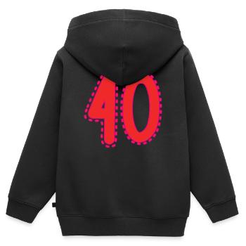 40 - Kids Premium Organic Zip-up Hoodie - black - Back - AI Model Kid Male (0cm)