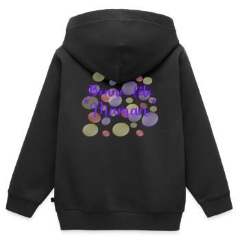MUTTERTAG. HERZ. ALLES GUTE ZUM GEBURTSTAG. MAMA - Kinder Premium Organic Zip Hoodie - Schwarz - Hinten - AI Model Kid Male (0cm)