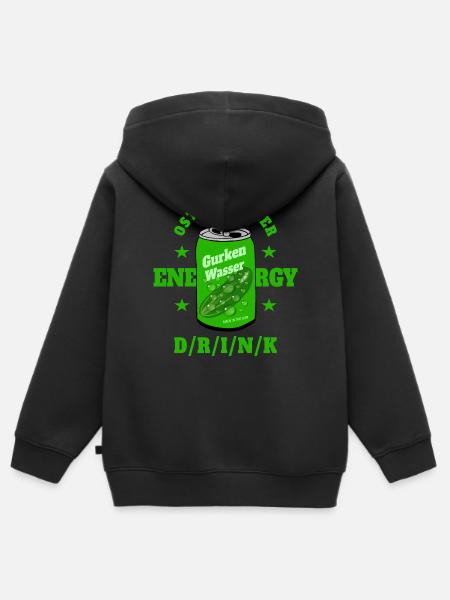Bevanda energetica della Germania dell'Est - Felpa Premium con cappuccio con zip bambino bio - nero