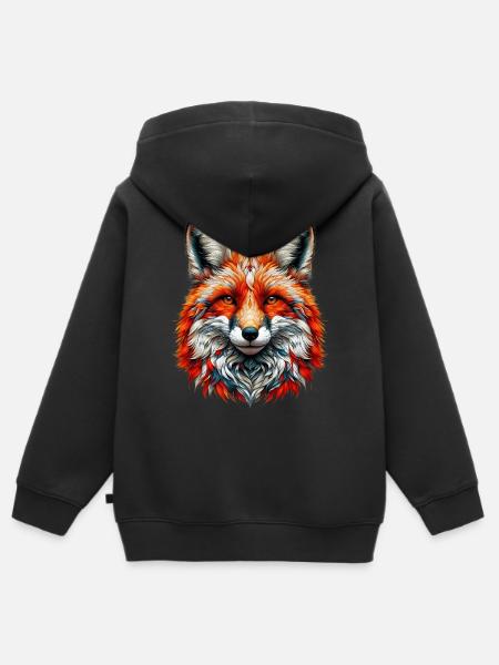 Fuchs - Kinder Premium Organic Zip Hoodie - Schwarz