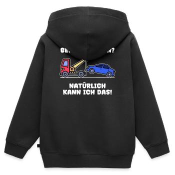 Déclaration de voiture Ravitaillement en carburant Essence Énergie - Sweat Premium à capuche zippé enfant bio - noir - Dos - AI Model Kid Male (0cm)