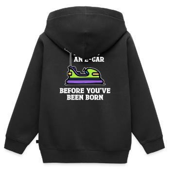 Ravitaillement en carburant électrique de la voiture électrique Électricité - Sweat Premium à capuche zippé enfant bio - noir - Dos - AI Model Kid Male (0cm)