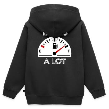 Pompe à essence Essence Diesel Ravitaillement en carburant - Sweat Premium à capuche zippé enfant bio - noir - Dos - AI Model Kid Male (0cm)