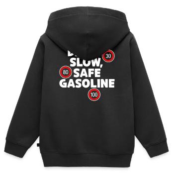 Gasoline Fuel Pump Energy Storage Refueling Statement - Kids Premium Organic Zip-up Hoodie - black - Back - AI Model Kid Male (0cm)