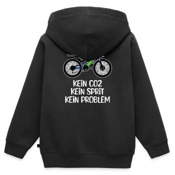 Bicycle Refueling Energy Statement Energy Storage - Kids Premium Organic Zip-up Hoodie - black - Back - AI Model Kid Male (0cm)