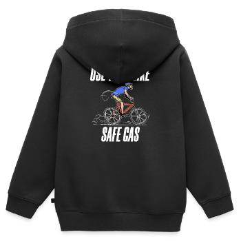 Gas Station Statement Bicycle Energy Storage Electricity - Kids Premium Organic Zip-up Hoodie - black - Back - AI Model Kid Male (0cm)