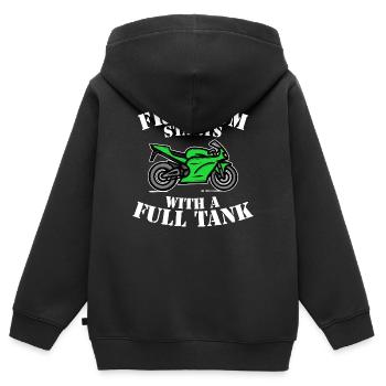 Refueling Statement Energy Engine Filling Station Electricity - Kids Premium Organic Zip-up Hoodie - black - Back - AI Model Kid Male (0cm)