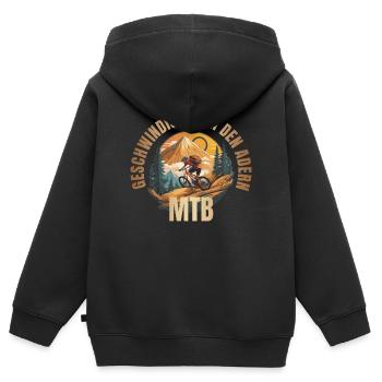 Geschwindigkeit in den Adern - Kinder Premium Organic Zip Hoodie - Schwarz - Hinten - AI Model Kid Male (0cm)