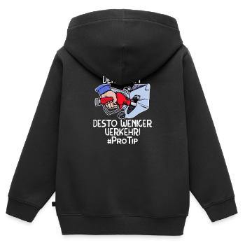 Ravitaillement en carburant Essence Diesel Déclaration Pompe à carburant Électricité - Sweat Premium à capuche zippé enfant bio - noir - Dos - AI Model Kid Male (0cm)