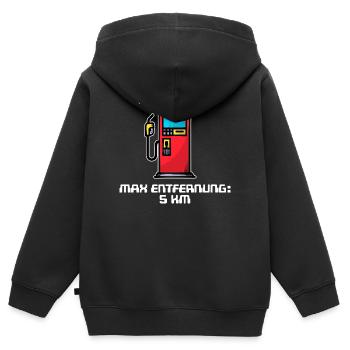 Zapfsäule Tanken Statement Tankstelle Benzin - Kinder Premium Organic Zip Hoodie - Schwarz - Hinten - AI Model Kid Male (0cm)