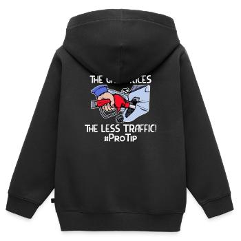 Zapfsäule Strom Statement Tanken Benzin Energie - Kinder Premium Organic Zip Hoodie - Schwarz - Hinten - AI Model Kid Male (0cm)
