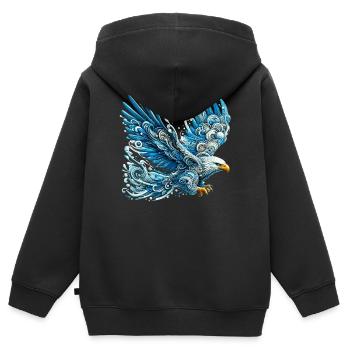 Eagle - Kids Premium Organic Zip-up Hoodie - black - Back - AI Model Kid Male (0cm)