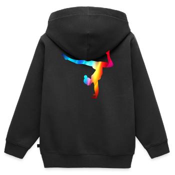 Turnerin Gymnastik Turnverein Turnen Turnsport - Kinder Premium Organic Zip Hoodie - Schwarz - Hinten - AI Model Kid Male (0cm)