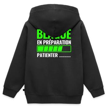 Witz im Entstehen - Kinder Premium Organic Zip Hoodie - Schwarz - Hinten - AI Model Kid Male (0cm)