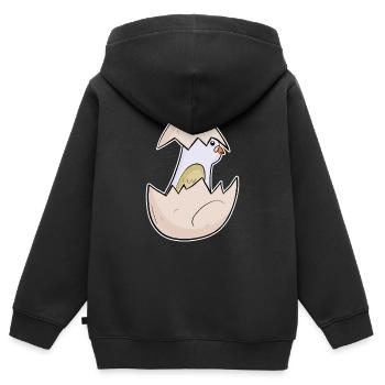 Baby Vogel Taube Kleinkind Motiv - Kinder Premium Organic Zip Hoodie - Schwarz - Hinten - AI Model Kid Male (0cm)