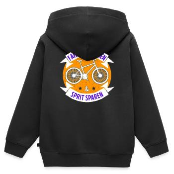 Fahrrad Statement Elektrische Energie Tanken - Kinder Premium Organic Zip Hoodie - Schwarz - Hinten - AI Model Kid Male (0cm)
