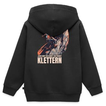 Jeder Griff ein Schritt zur Freiheit - Kinder Premium Organic Zip Hoodie - Schwarz - Hinten - AI Model Kid Male (0cm)