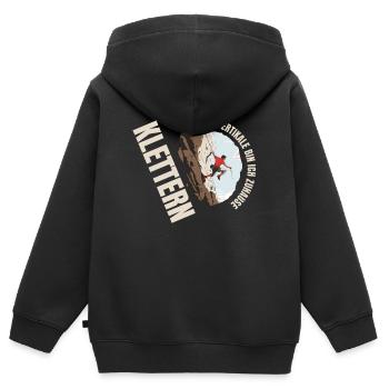 In der Vertikale bin ich Zuhause - Kinder Premium Organic Zip Hoodie - Schwarz - Hinten - AI Model Kid Male (0cm)