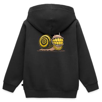 escargot bling bling hiphop - Sweat Premium à capuche zippé enfant bio - noir - Dos - AI Model Kid Male (0cm)