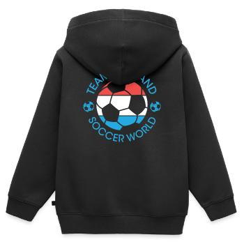 Fußball Holland Niederlande Team Meisterschaft - Kinder Premium Organic Zip Hoodie - Schwarz - Hinten - AI Model Kid Male (0cm)