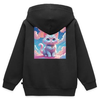 Kitten - Kids Premium Organic Zip-up Hoodie - black - Back - AI Model Kid Male (0cm)