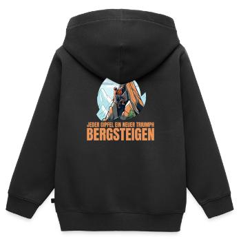 Jeder Gipfel - Kinder Premium Organic Zip Hoodie - Schwarz - Hinten - AI Model Kid Male (0cm)