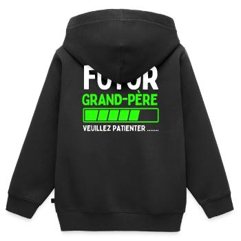 Zukünftiger Großvater - Kinder Premium Organic Zip Hoodie - Schwarz - Hinten - AI Model Kid Male (0cm)