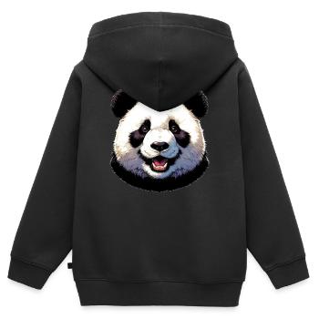 Panda - Kinder Premium Organic Zip Hoodie - Schwarz - Hinten - AI Model Kid Male (0cm)