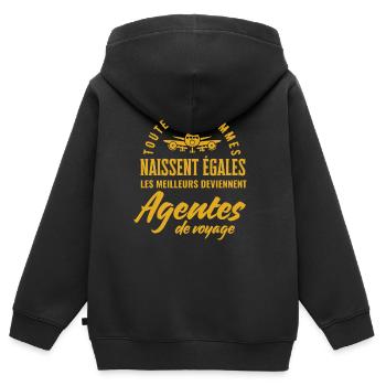 Geschenkidee für Reisebüros - Kinder Premium Organic Zip Hoodie - Schwarz - Hinten - AI Model Kid Male (0cm)