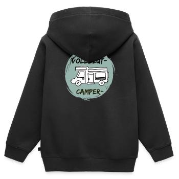 VollblutCamper-Wohnmobil - Kinder Premium Organic Zip Hoodie - Schwarz - Hinten - AI Model Kid Male (0cm)