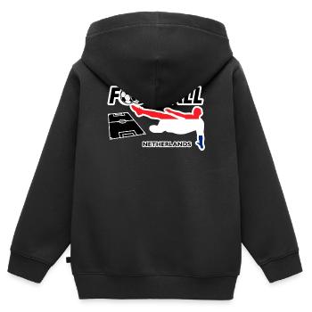 Fußball Fieber Niederlande - Kinder Premium Organic Zip Hoodie - Schwarz - Hinten - AI Model Kid Male (0cm)