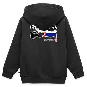 Fußball Fieber Slowakei - Kinder Premium Organic Zip Hoodie - Schwarz - Hinten - AI Model Kid Male (0cm)