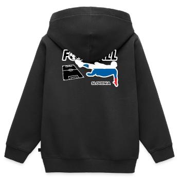 Fußball Fieber Slovenien - Kinder Premium Organic Zip Hoodie - Schwarz - Hinten - AI Model Kid Male (0cm)