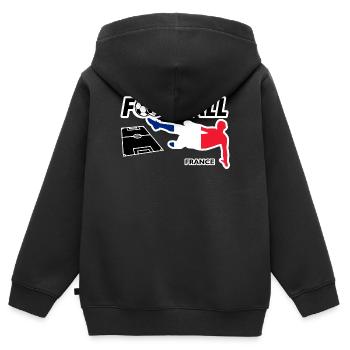Fußball Fieber Frankreich - Kinder Premium Organic Zip Hoodie - Schwarz - Hinten - AI Model Kid Male (0cm)