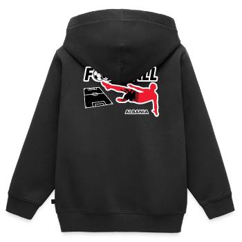 Fußball Fieber Albanien - Kinder Premium Organic Zip Hoodie - Schwarz - Hinten - AI Model Kid Male (0cm)