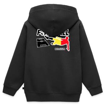 Fußball Fieber Belgien - Kinder Premium Organic Zip Hoodie - Schwarz - Hinten - AI Model Kid Male (0cm)
