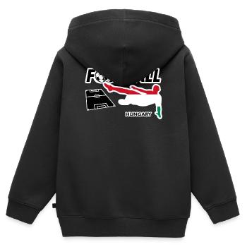 Fußball Fieber Ungarn - Kinder Premium Organic Zip Hoodie - Schwarz - Hinten - AI Model Kid Male (0cm)