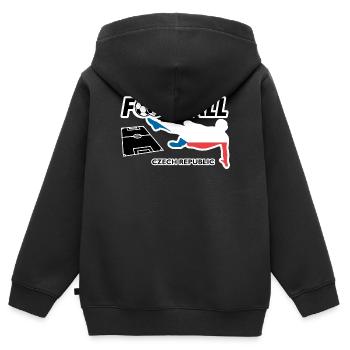 Fußball Fieber Tschechien - Kinder Premium Organic Zip Hoodie - Schwarz - Hinten - AI Model Kid Male (0cm)