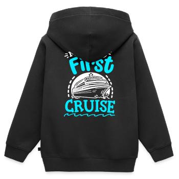 Erster Kreuzfahrturlaub - Kinder Premium Organic Zip Hoodie - Schwarz - Hinten - AI Model Kid Male (0cm)