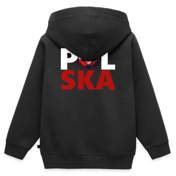 Polnischer Fußball - Kinder Premium Organic Zip Hoodie - Schwarz - Hinten - AI Model Kid Male (0cm)