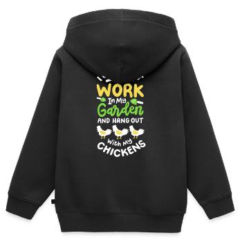 Garten Gartenarbeit - Kinder Premium Organic Zip Hoodie - Schwarz - Hinten - AI Model Kid Male (0cm)