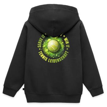 Serve it - Smash it - win it - Kinder Premium Organic Zip Hoodie - Schwarz - Hinten - AI Model Kid Male (0cm)