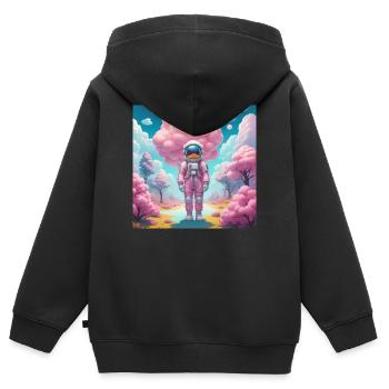 Spaceman - Kinder Premium Organic Zip Hoodie - Schwarz - Hinten - AI Model Kid Male (0cm)