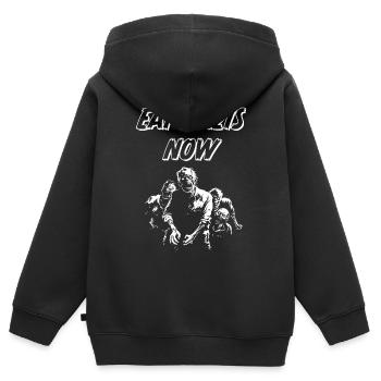 EAT NAZIS NOW - Kinder Premium Organic Zip Hoodie - Schwarz - Hinten - AI Model Kid Male (0cm)