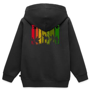 Angeln - Kinder Premium Organic Zip Hoodie - Schwarz - Hinten - AI Model Kid Male (0cm)